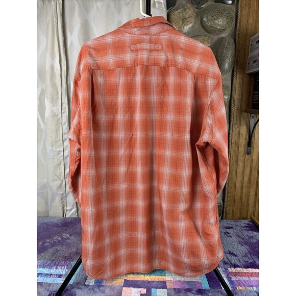 Duluth Trading Co Mens Large Lightweight Nylon Button Up 3/4 Sleeve Hiking Shirt - Picture 4 of 9